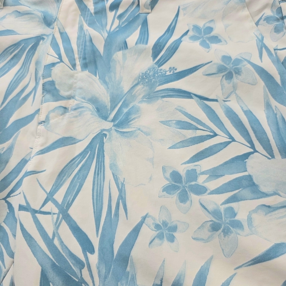 Hurley Blue White Floral Board Water Shorts Sz 34 - Picture 3 of 5